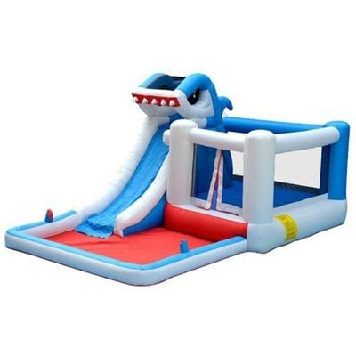 MYTS Kids Inflatable Shark Water Slide Bounce House Jumper Bouncer Jump Bouncy Castle